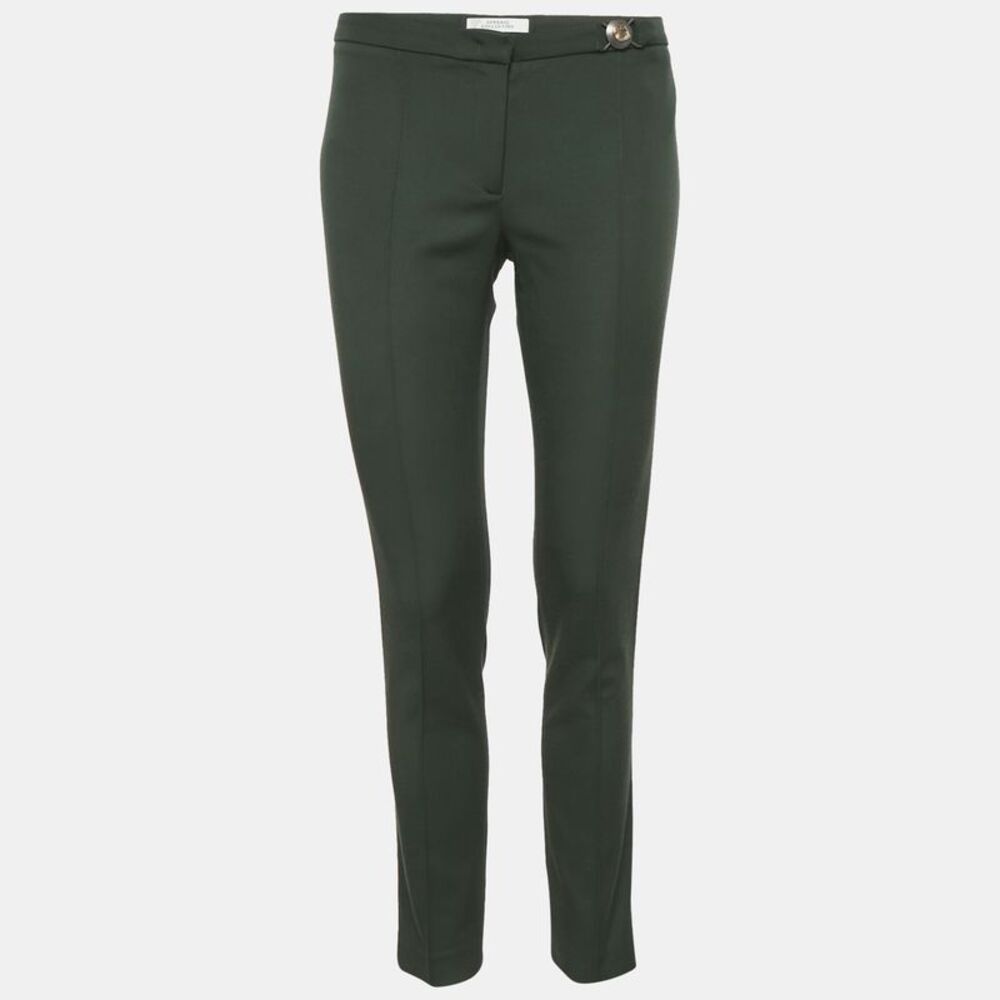 Versace Collection Green Crepe Slim Fit Trousers M